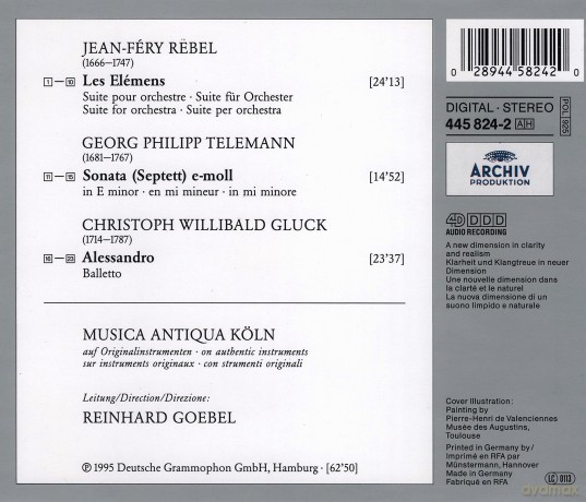 Goebel, Music.Antiq.Koln: Rebel:Les Elements/Gluck-Alessandro [CD]