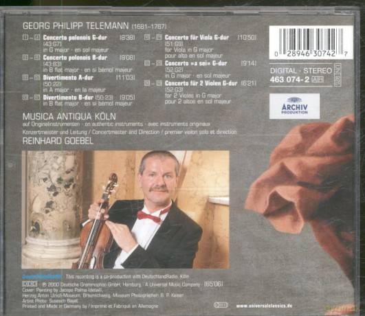 Goebel, Music.Antiq.Koln: Telemann: Konzerte Fur Streicher [CD]