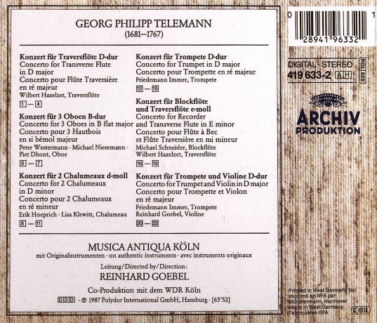 Goebel: Telemann-Blaserkonzerte [CD]