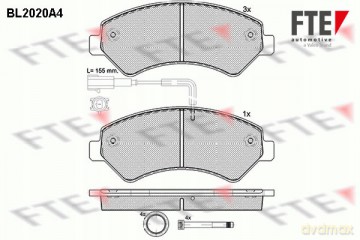 Zestaw klocków hamulcowych, hamulce tarczowe FTE BL2020A4 Peugeot Fiat Citroen