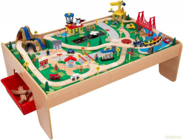 KIDKRAFT Stół z Zestawem Kolejowym 120el 17850 [ZABAWKA]