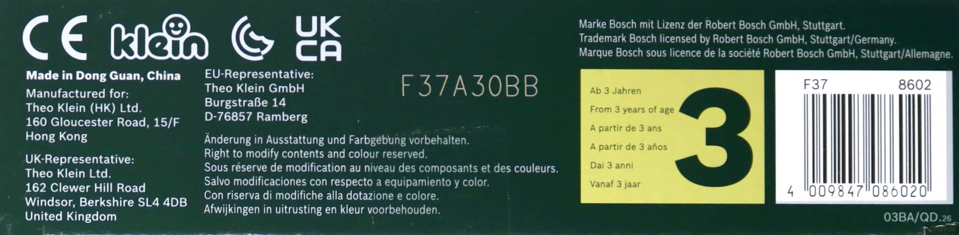 KLEIN Bosch Ixolino Wkrętarka L8602 [ZABAWKA]