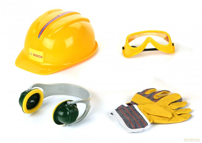 KLEIN Bosch Akcesoria 4 szt. z kaskiem L8537 [ZABAWKA]