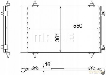 Mahle AC 487 000P Skraplacz, klimatyzacja Peugeot Fiat Citroen Lancia