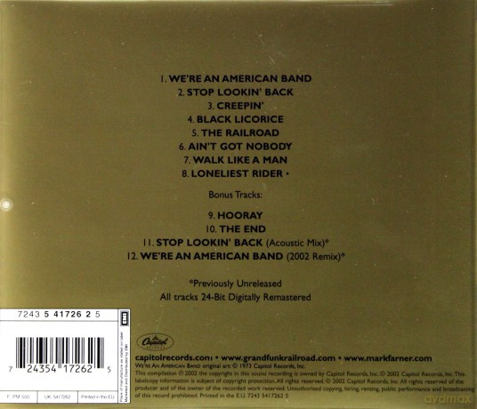 Grand Funk Railroad: We're An American Band (Bonus Track) [CD]