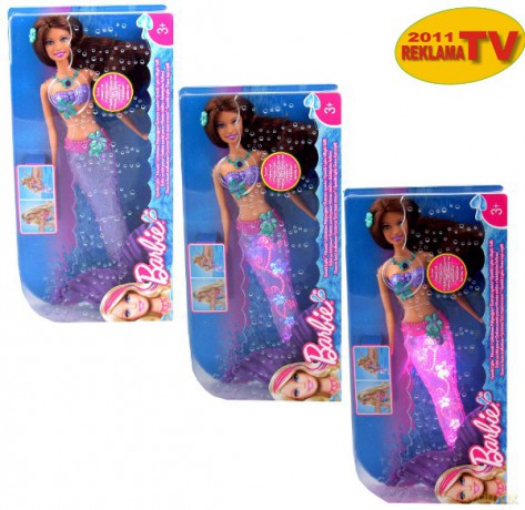 BARBIE Świecąca Syrenka Brunetka V7046/7048 [ZABAWKA]