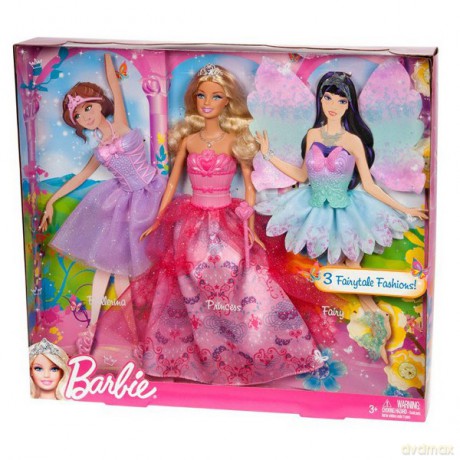 BARBIE Księżniczka w bajkowych strojach W2930 [ZABAWKA]