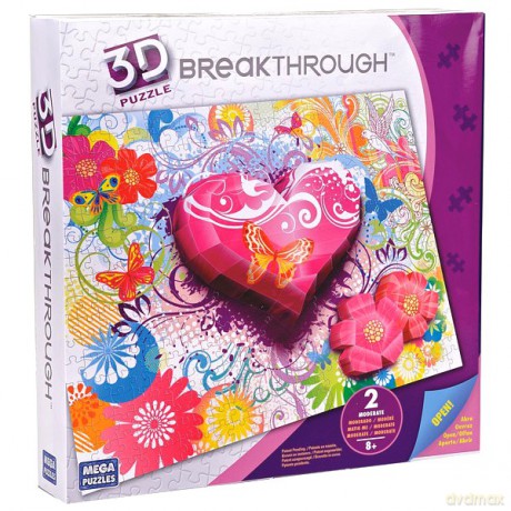 MEGA BLOKS Puzzle 3D Serca i Kwiaty p.2 50680EAG-4 [PUZZLE]