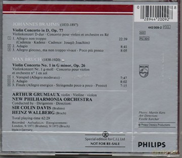 Grumiaux/Davis/Lpo: Brahms/Bruch:Violinkonzerte [CD]