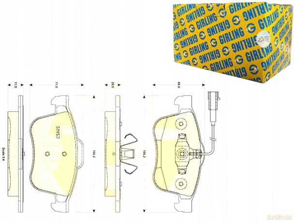 Zestaw klocków hamulcowych, hamulce tarczowe Girling 6118811 Fiat Lancia Alfa Romeo