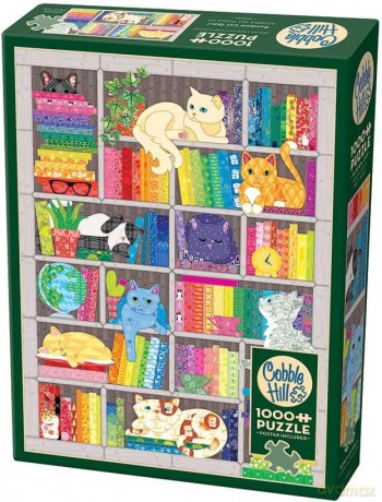 COBBLE HILL 1000 el. Koty i książki [PUZZLE]