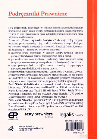 Prawo rzymskie. Instytucje z testami online - Maria Zabłocka, Witold Wołodkiewicz [KSIĄŻKA]