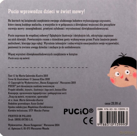 Pucio. Zabawy gestem i dźwiękiem - Marta Galewska-Kustra, Joanna Kłos [KSIĄŻKA]