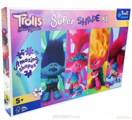 TREFL 104 el. Super Shape XL Zabawy z Trollami [PUZZLE]