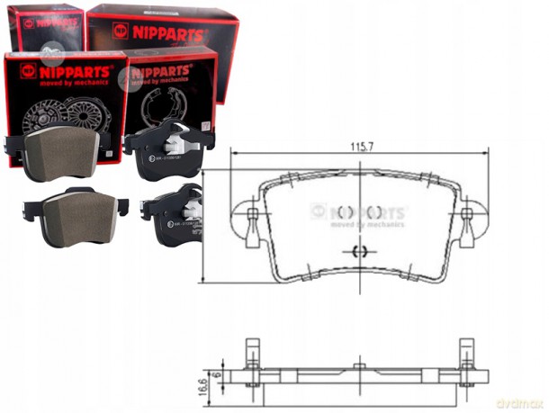 Zestaw klocków hamulcowych, hamulce tarczowe Nipparts J3611046 Opel Renault Nissan