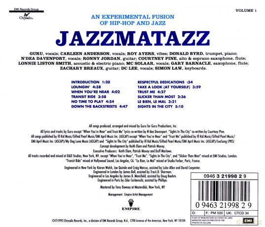 Guru: Jazzmatazz Vol.1 [CD]