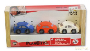 PLAN TOYS Samochody rodzinne 3 szt. 60710 [ZABAWKA]