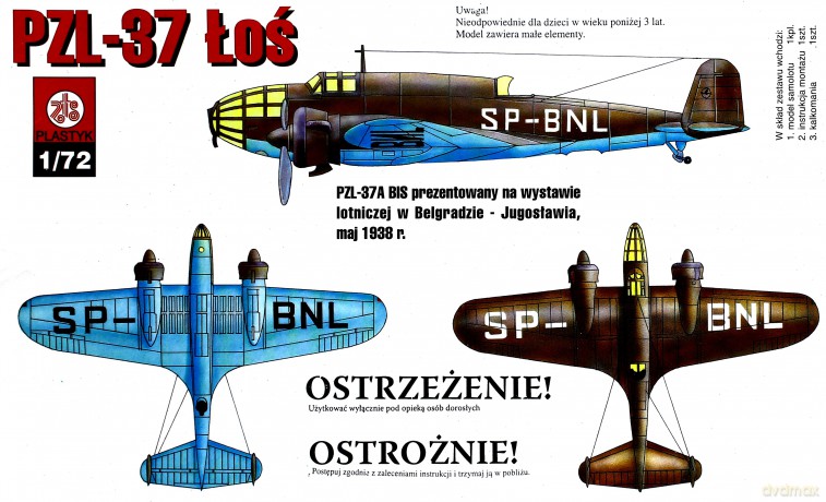 PLASTYK PZL37 Łoś S-001 [MODELARSTWO]