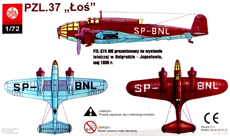 PLASTYK PZL37 Łoś S-001 [MODELARSTWO]