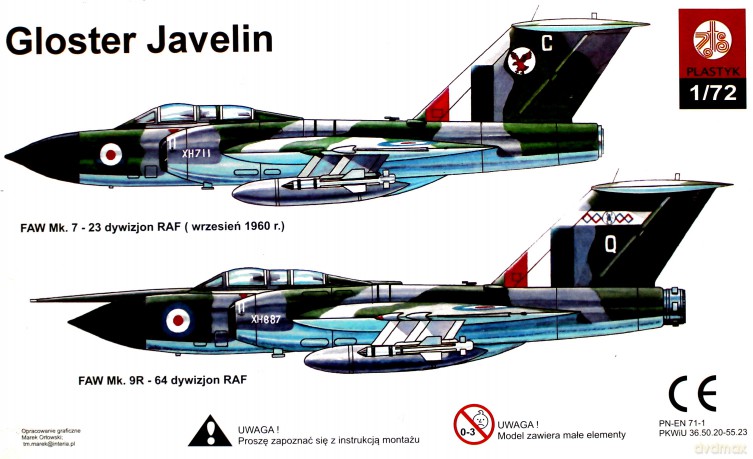PLASTYK Gloster Javelin FAW.Mk. 7Mk.9 S-008 [MODELARSTWO]