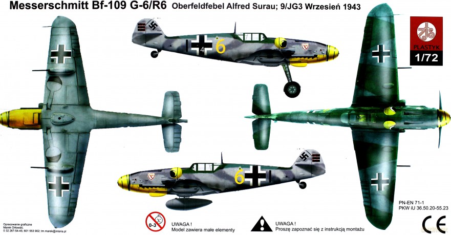 PLASTYK Messerschmitt BF 109G6R6 50 [MODELARSTWO]