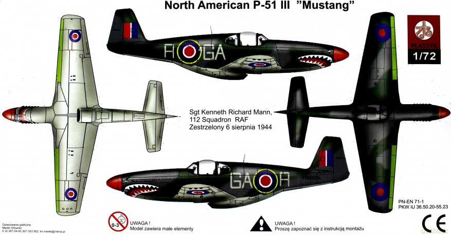 PLASTYK North American P51 III Mustang S-051 [MODELARSTWO]