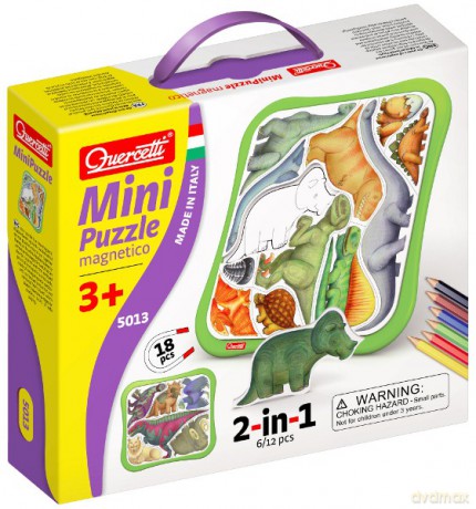 QUERCETTI Puzzle Magn. Mini Dinozaury 5013 [PUZZLE]