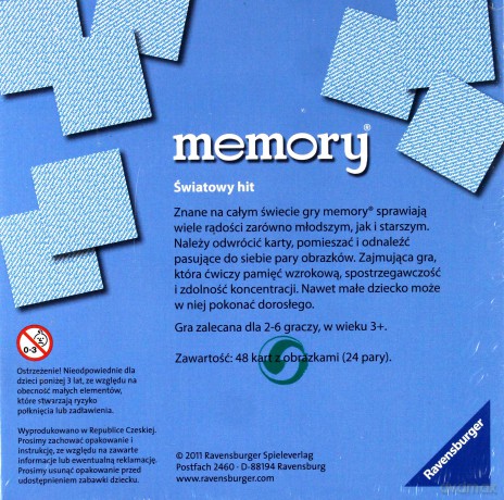 RAVENSBURGER GRA MINI MEMORY KUBUŚ PUCHATEK 221110 [GRA]