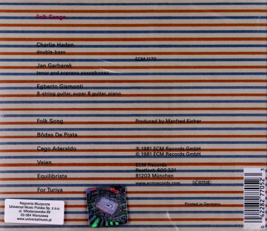 Haden/Garbarek/Gismonti: Folk Songs [CD]