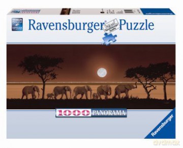 RAVENSBURGER 1000 El. SŁONIE SAWANNA PANOR. 151103 [PUZZLE]