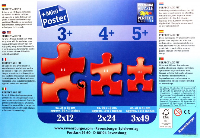 RAVENSBURGER 3x49 el. Księżniczki [PUZZLE]
