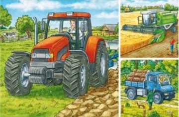 RAVENSBURGER 3x49 el. Maszyny Na Farmie [PUZZLE]