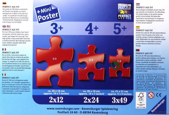 RAVENSBURGER 3x49 el. Maszyny Na Farmie [PUZZLE]