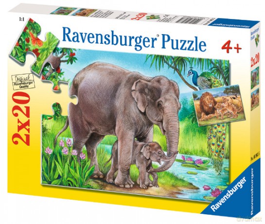 RAVENSBURGER 2X20 El. LWY I SŁONIE 89635 [PUZZLE]