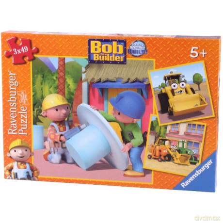 RAVENSBURGER 3X49 El. BOB I KOPARKA W PRACY 93250 [PUZZLE]