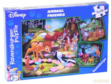 RAVENSBURGER 3x49 el. Bambi, Baloo, Simba [PUZZLE]