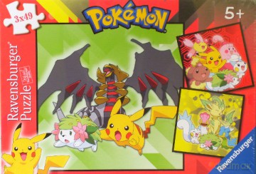 RAVENSBURGER 3X49 POKEMON PIKACHU 92703 [PUZZLE]