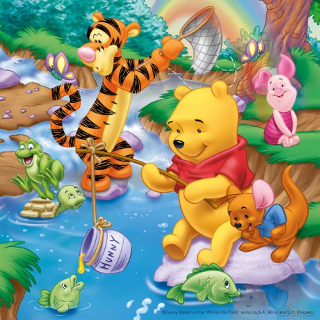 RAVENSBURGER 3x49 el. Kubuś Uwielbia Wędkować [PUZZLE]