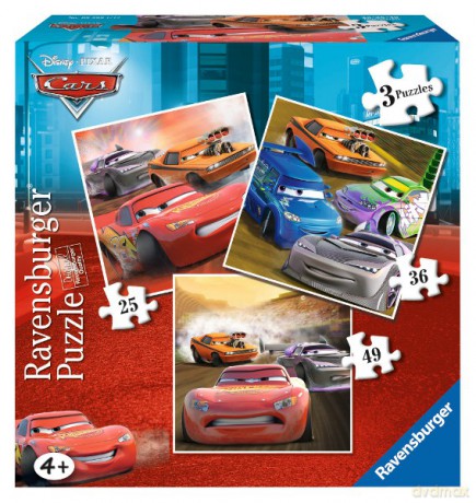 RAVENSBURGER 3 w 1 CARS 810171 [PUZZLE]
