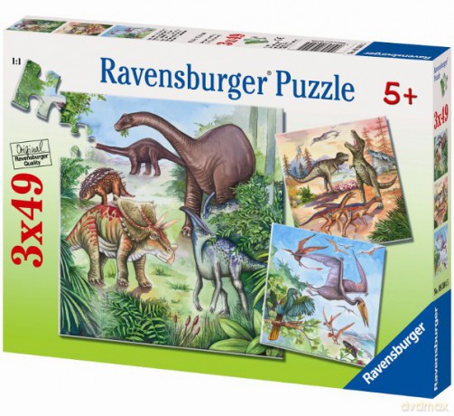 RAVENSBURGER 3x49 el. Dinozaury [PUZZLE]