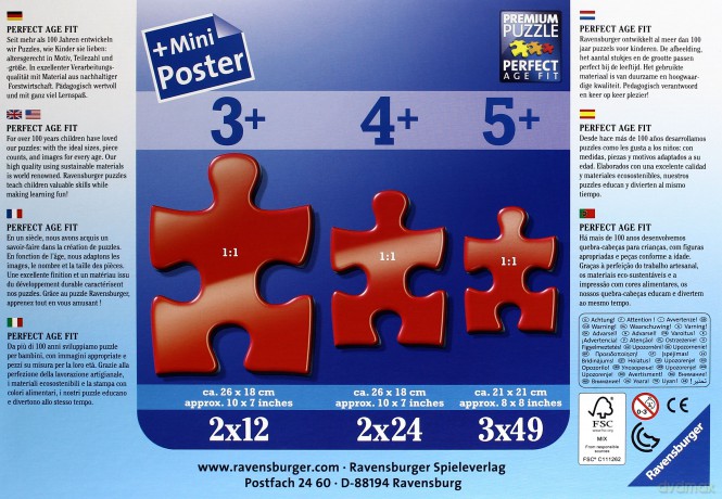 RAVENSBURGER 3x49 el. Dinozaury [PUZZLE]