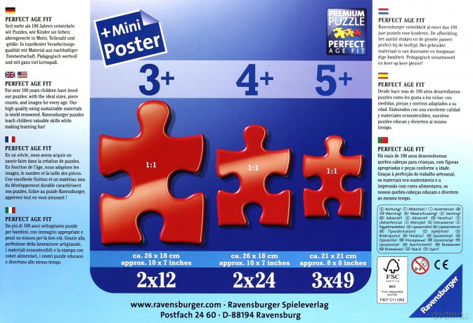 RAVENSBURGER 3x49 el. Cars Na Torze Wyścigowym [PUZZLE]