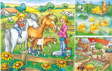 RAVENSBURGER 3x49 el. Zwierzęta Na Farmie [PUZZLE]