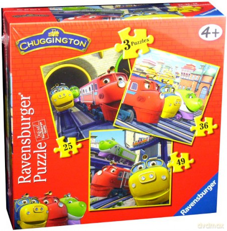 RAVENSBURGER 3 w 1 STACYJKOWO, LOKOMOTYWY 70978 [PUZZLE]