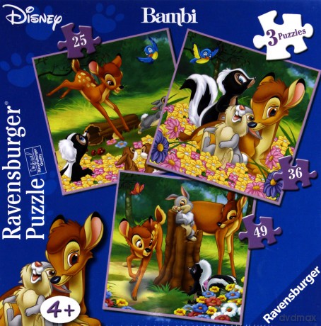 RAVENSBURGER 3 w 1 Nasz Przyjaciel Bambi [PUZZLE]