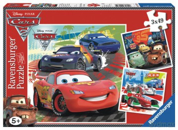 RAVENSBURGER 3x49 el. Auta 2 New [PUZZLE]