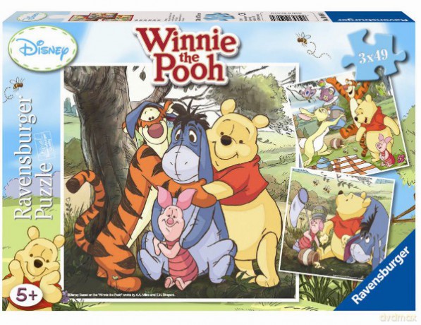 RAVENSBURGER 3X49 El. Kubuś Puchatek 93007 [PUZZLE]