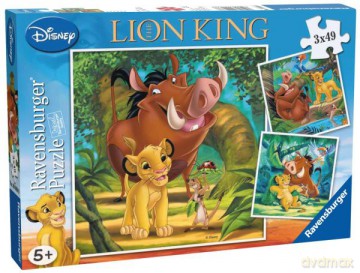RAVENSBURGER 3X49 El. Król Lew 93953 [PUZZLE]