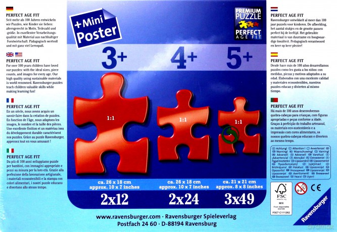 RAVENSBURGER 3X49 El. Król Lew 93953 [PUZZLE]