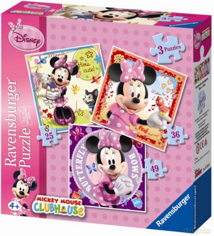 RAVENSBURGER 3 w 1 Myszka Minnie 72446 [PUZZLE]